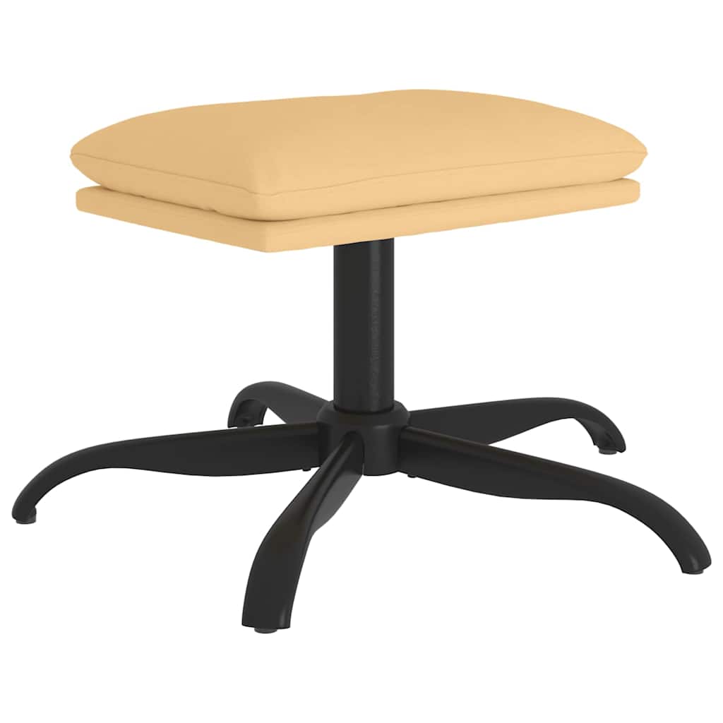 Vidaxl voetenbank 60x60x36 cm microvezelstof crèmekleurig