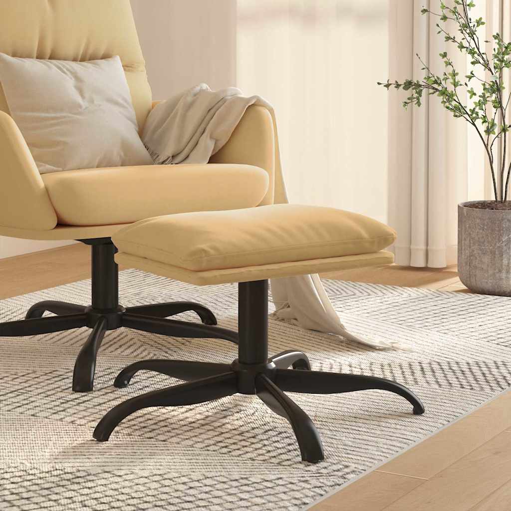 Vidaxl voetenbank 60x60x36 cm microvezelstof crèmekleurig