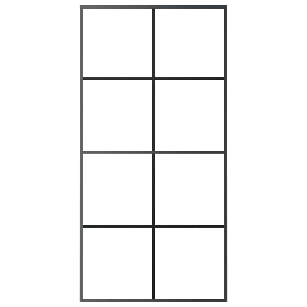 VidaXL Schiebetür 102,5x205 cm mattes ESG-Glas und Aluminium schwarz