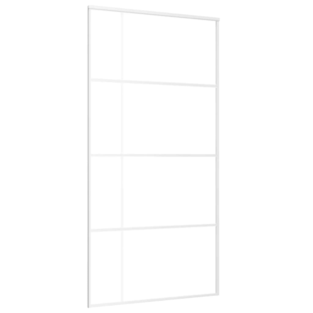 VIDAXL -Schiebetür 102,5 x 205 cm mattes ESG -Glas und Aluminium weiß