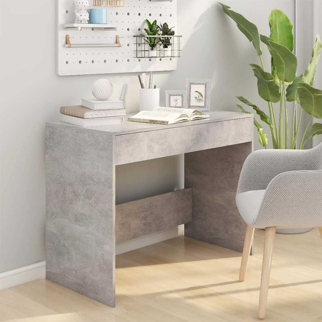 Vidaxl bureau 101x50x76,5 cm bewerkt hout betongrijs
