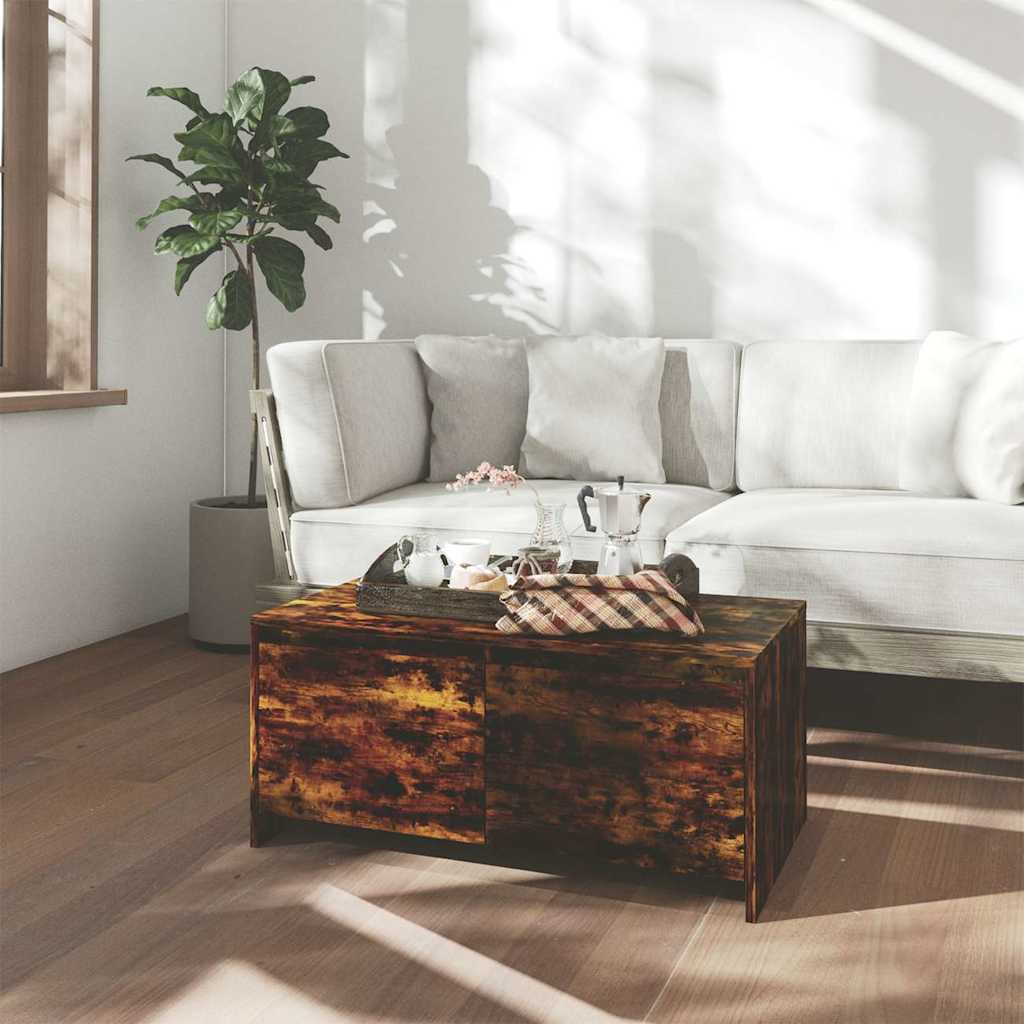 Vidaxl salontafel 90x50x41,5 cm bewerkt hout gerookt eikenkleurig