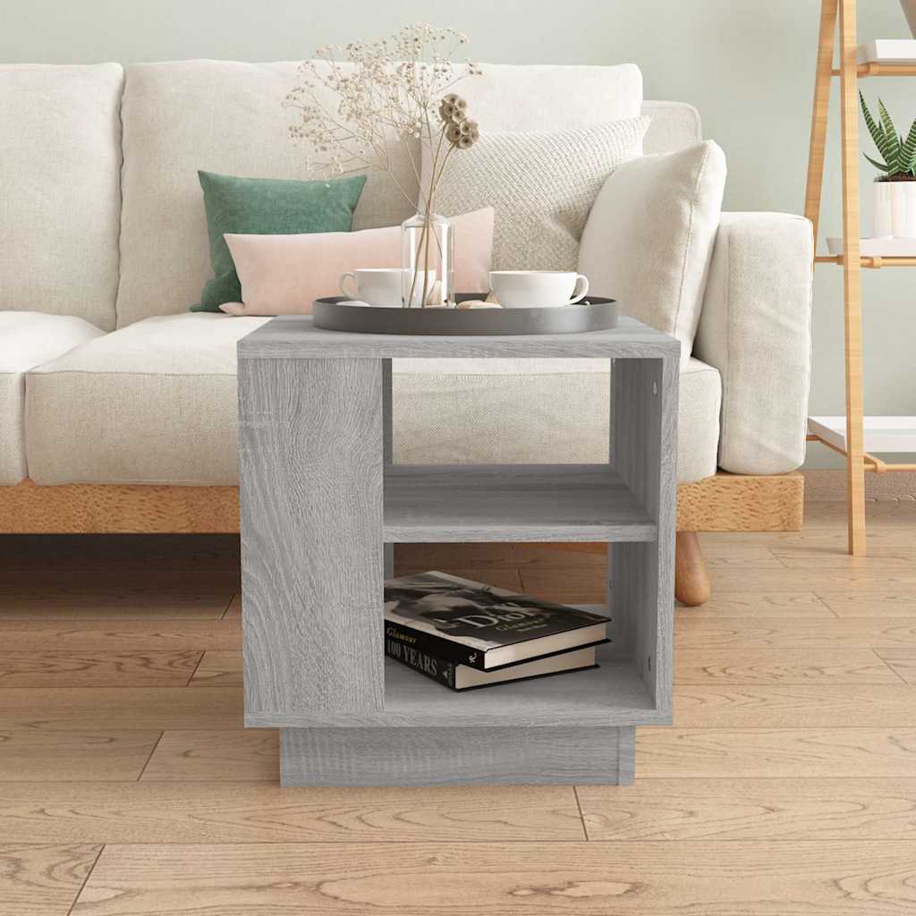 Vidaxl salontafel 40x40x43 cm bewerkt hout grijs sonoma eikenkleurig