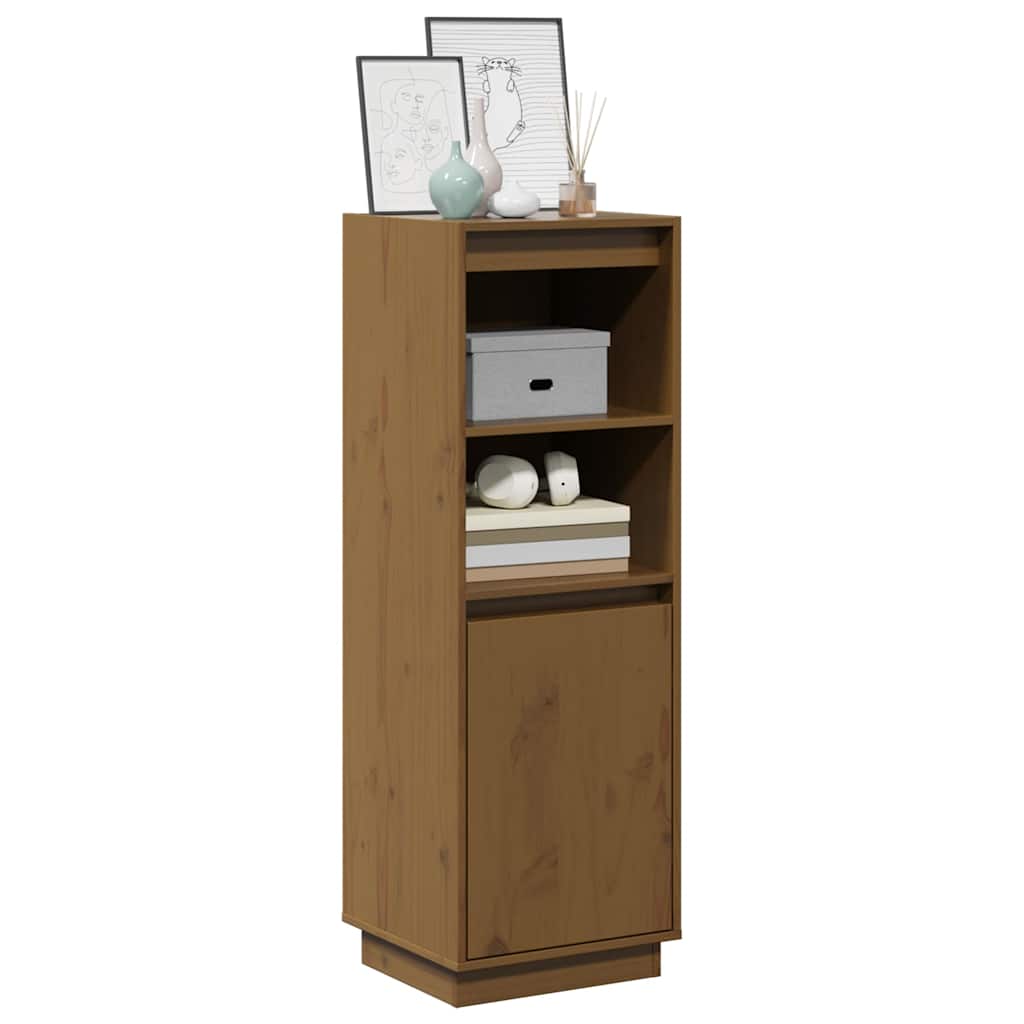 Vidaxl hoge kast 37x34x110 cm massief grenenhout honingbruin