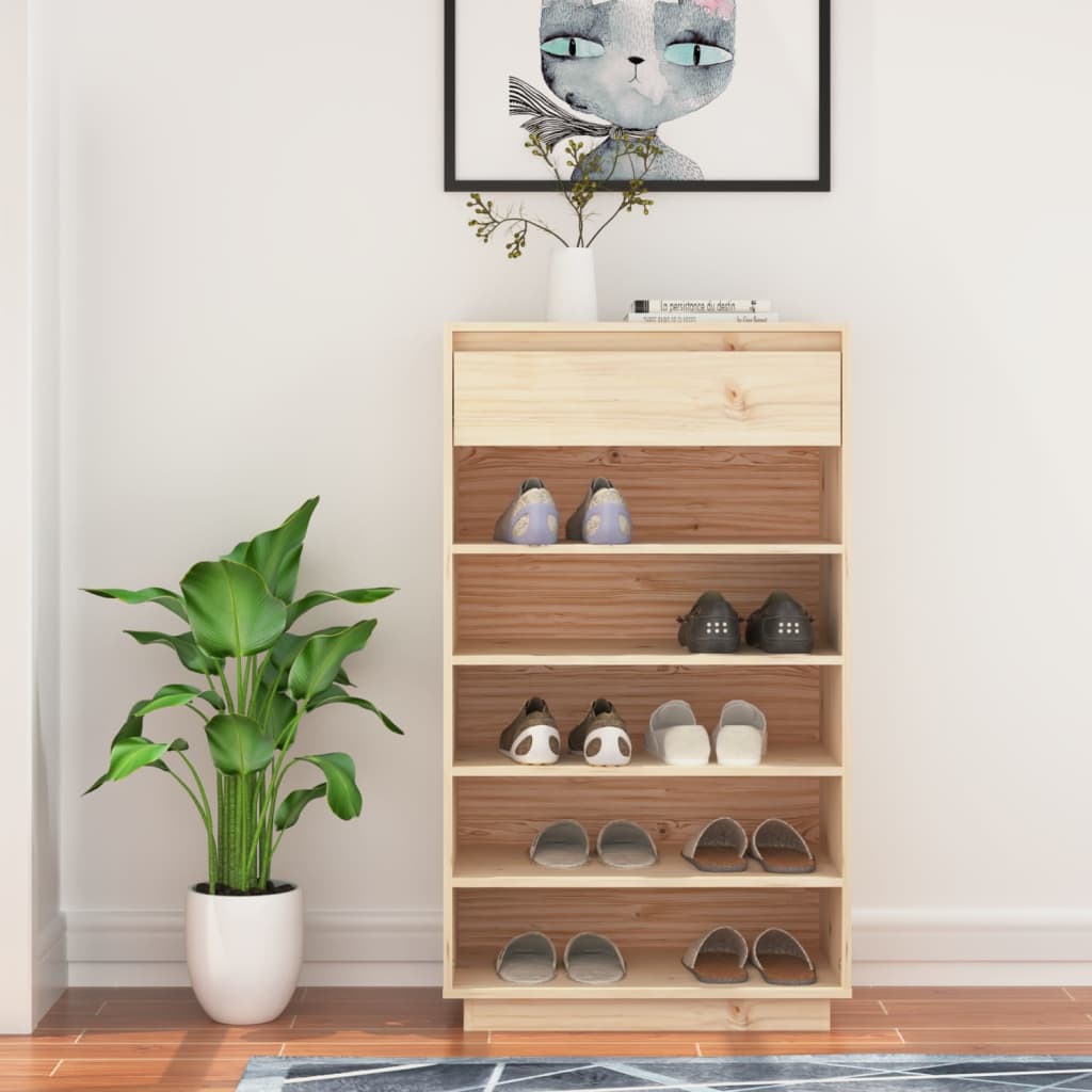 Vidaxl schoenenkast 60x34x105 cm massief grenenhout