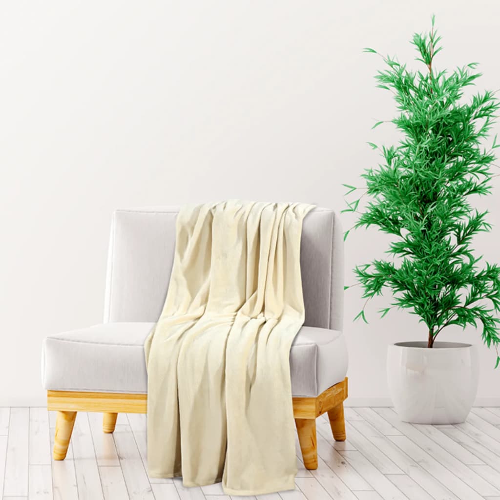 VIDAXL -Decke 150x200 cm Polyestercreme -ausgelöst
