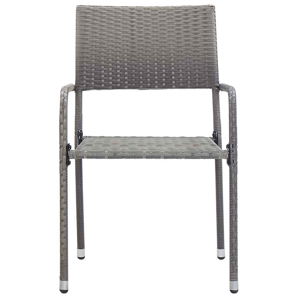 Vidaxl tuinstoelen 6 st stapelbaar poly rattan grijs