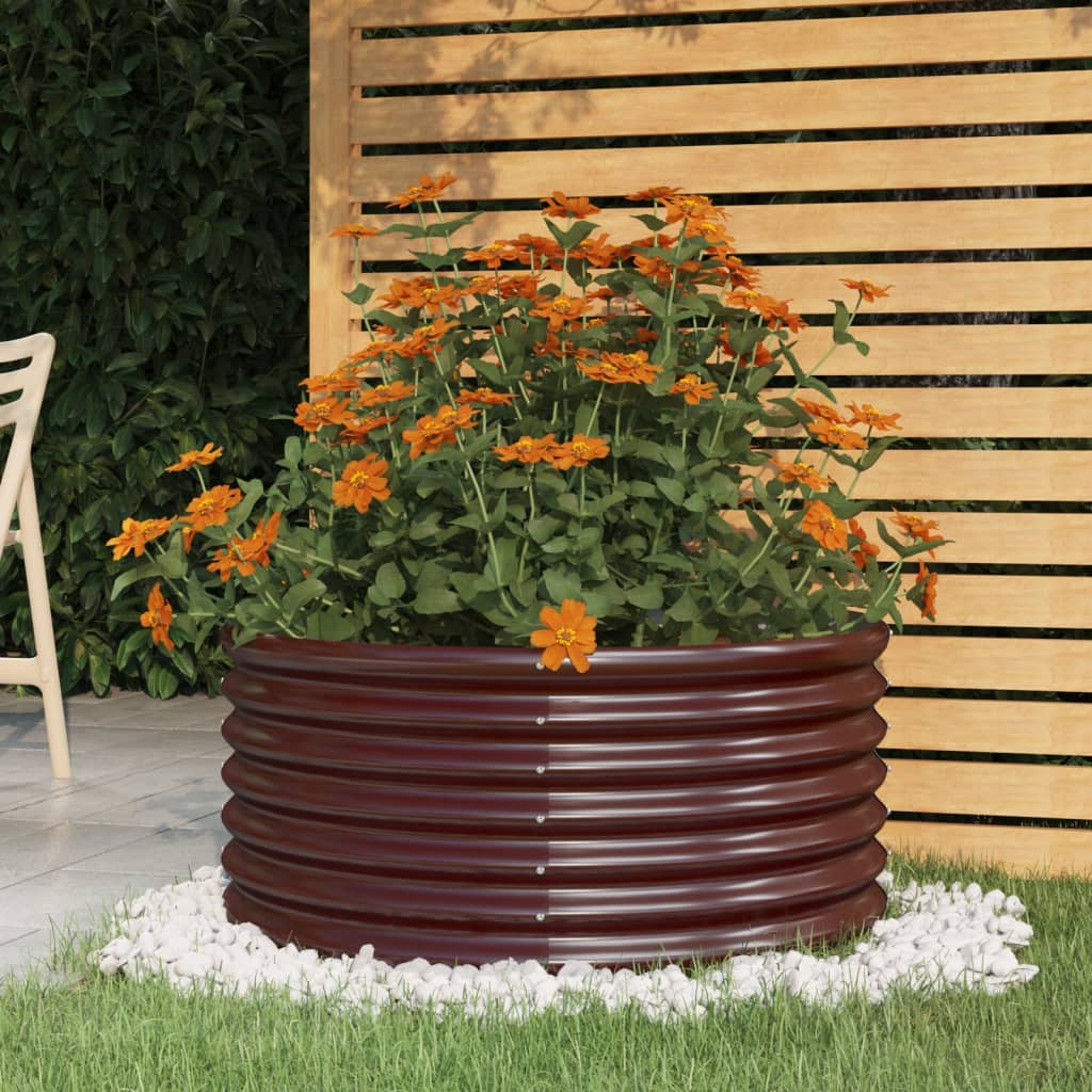Vidaxx Pflanzgefäß 80x80x36 cm pulverbeschichteter Stahl braun