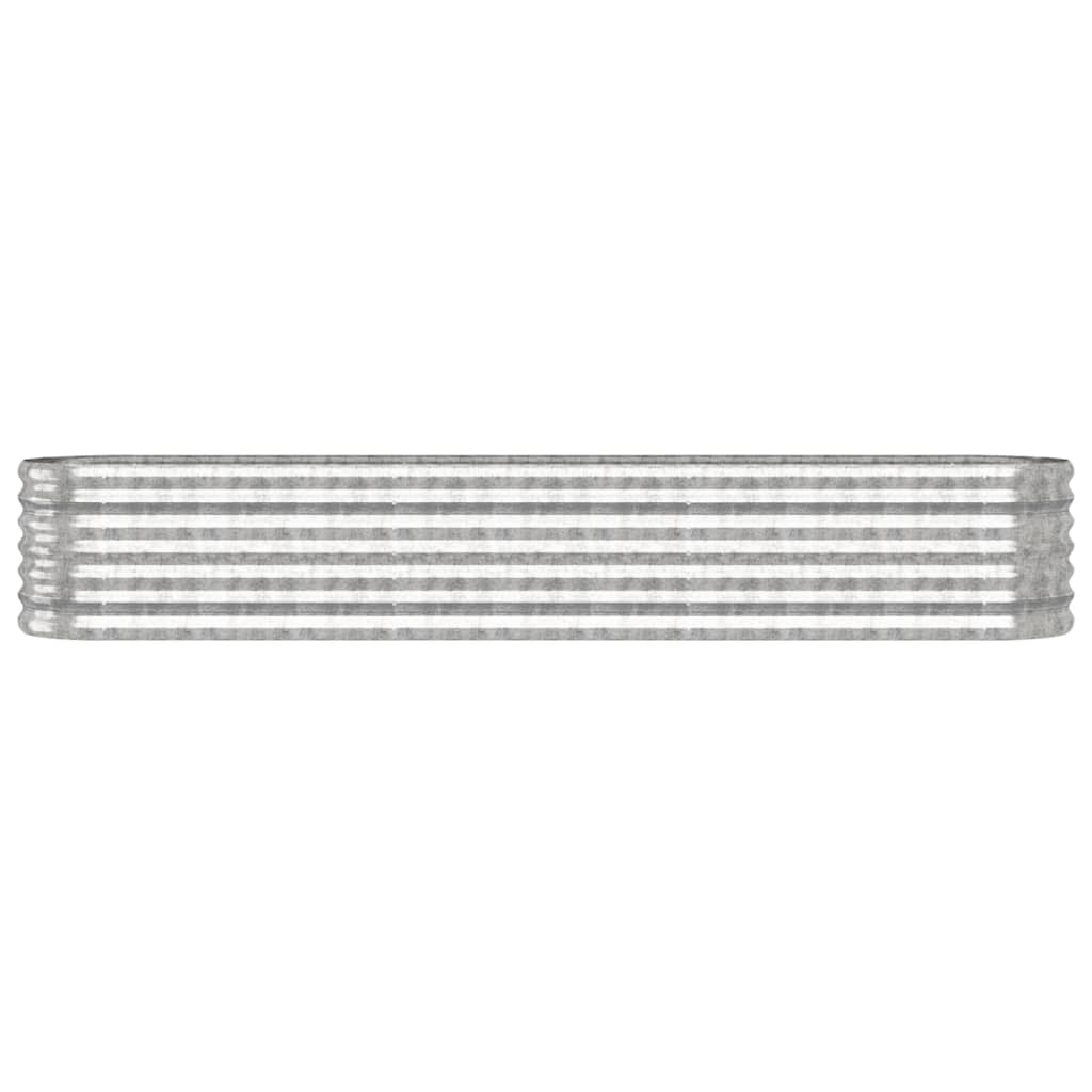 VIDAXL -Planungsbox 224x40x36 cm Pulver -Stahl Silber gefärbt