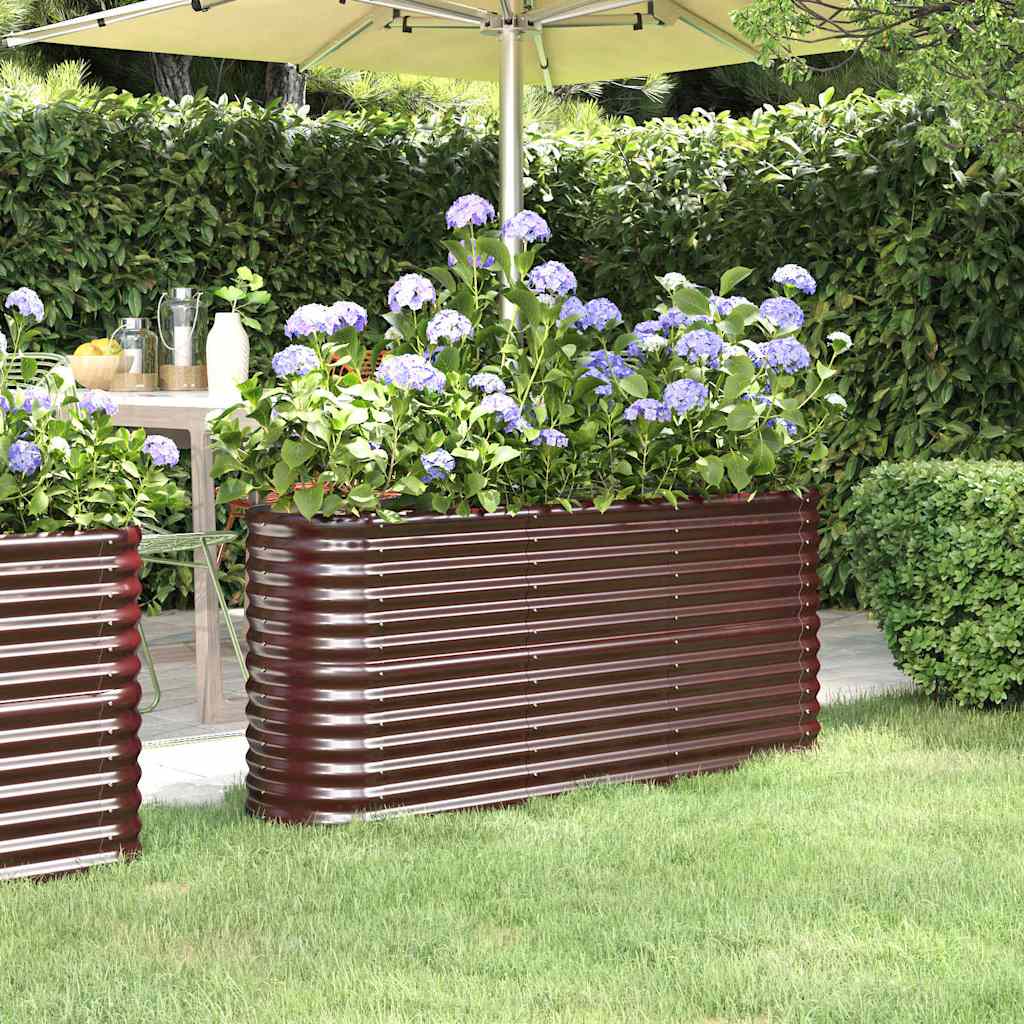 VIDAXL -Planungsbox 152x40x68 cm Pulver -Stahlbraun