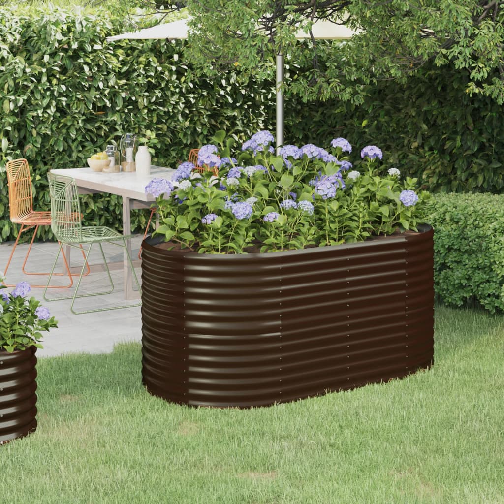 VIDAXL -Pflanzer 152x80x68 cm Pulver -Stahlbraun