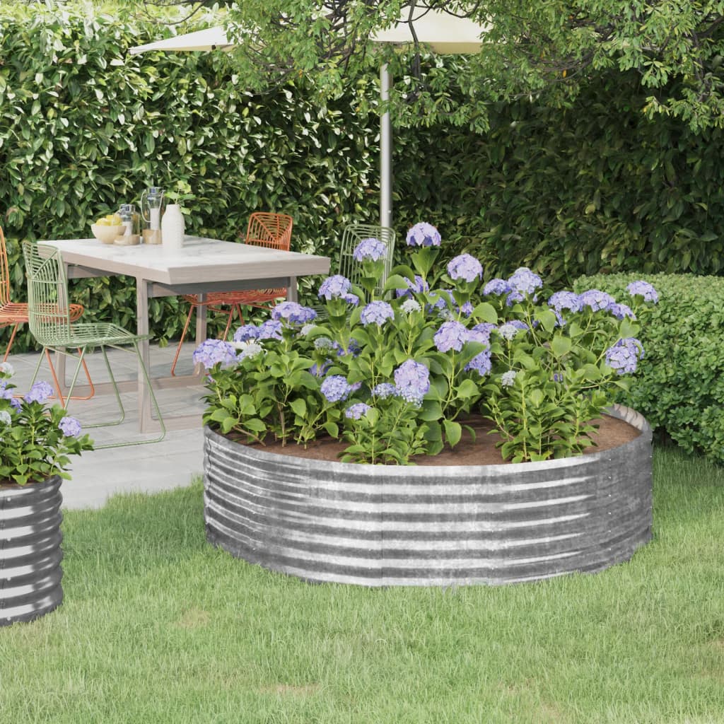 VIDAXL -Planungsbox 140x140x36 cm Pulver -bewegtes Stahl Silber gefärbt