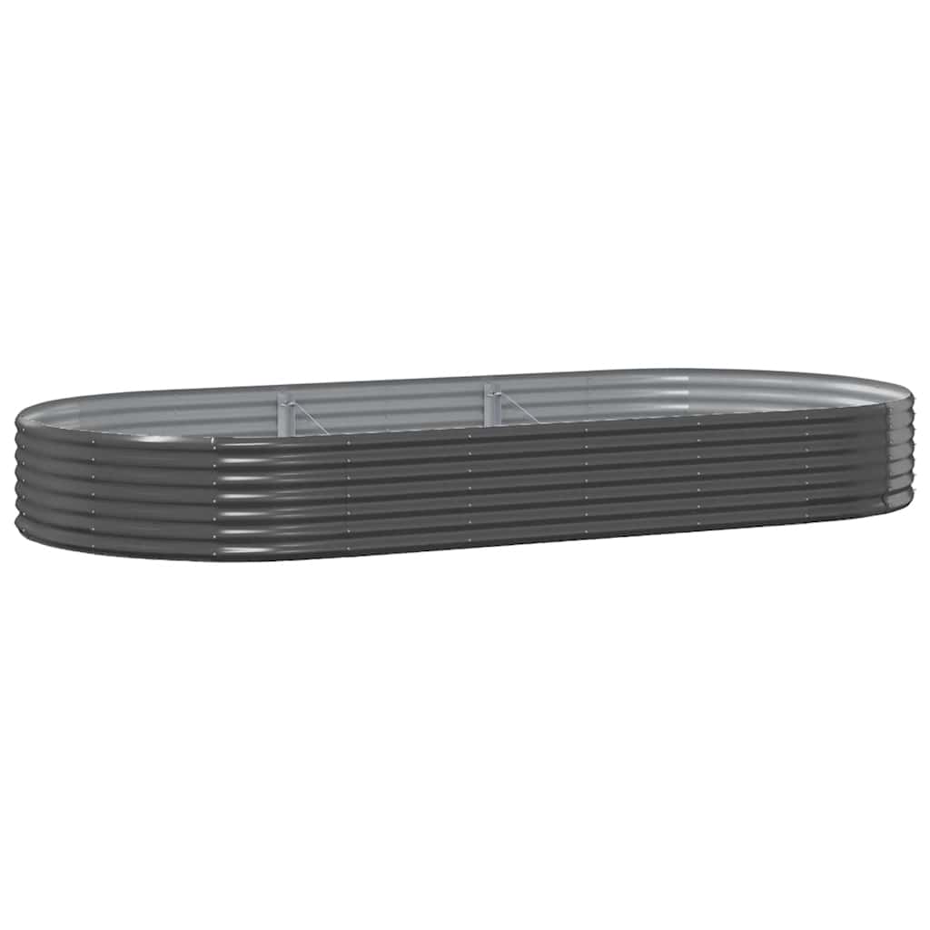 Vidaxl verhoogde tuinbak gegalvaniseerd staal 296x140x36 cm antraciet