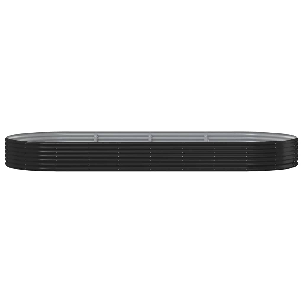 VIDAXL -Planungsbox 373x140x36 cm Pulver -beschichteter Stahl -Anthrazit -Gelenk