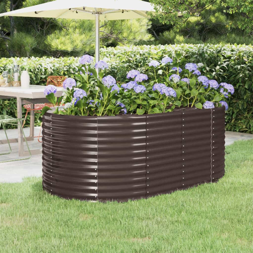 Vidaxl plantenbak 175x100x68 cm gepoedercoat staal bruin