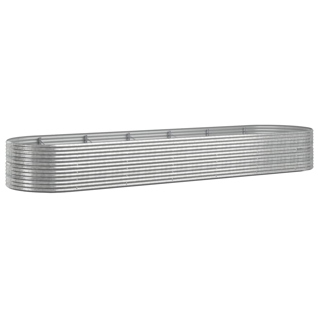 VIDAXL -Planungsbox 510x140x68 cm Pulver -Stahl Silber gefärbt
