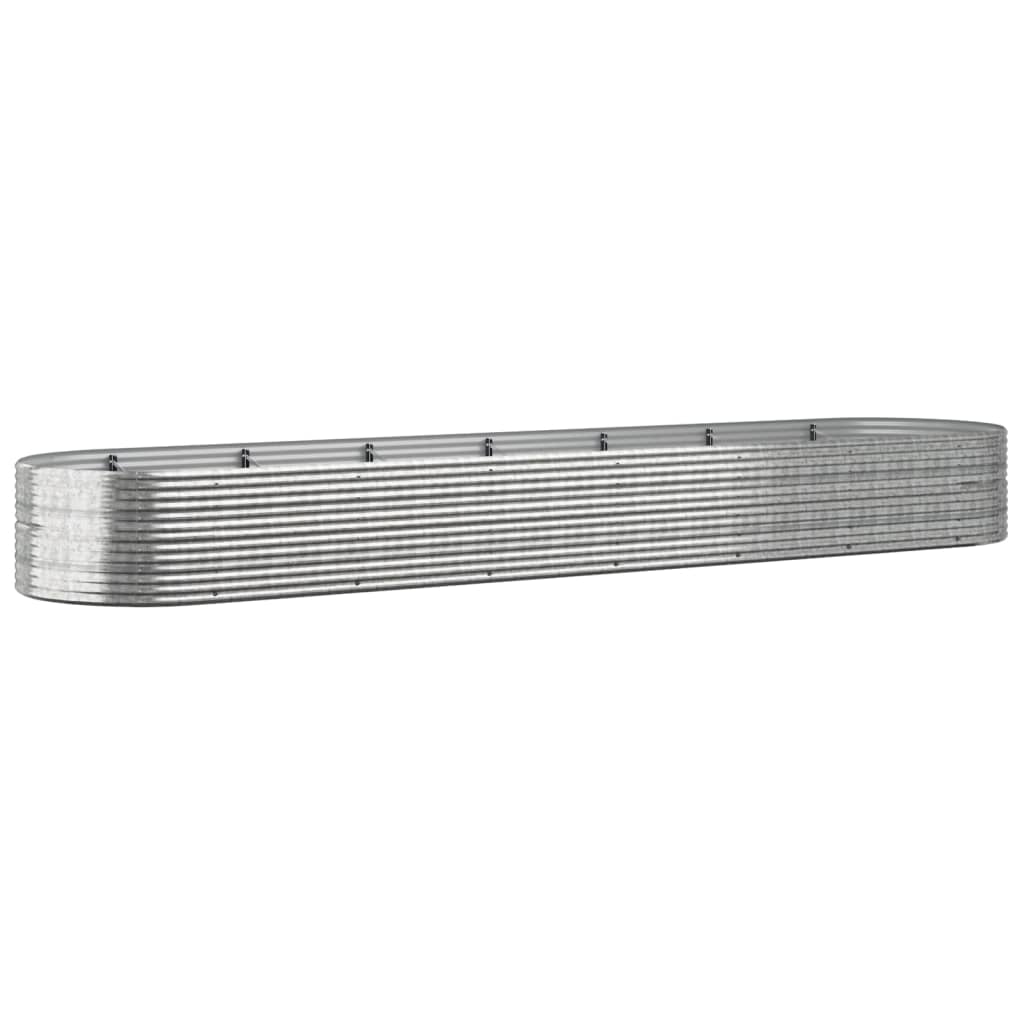 VIDAXL -Planungsbox 584x140x68 cm Pulver -beschichtetes Stahl Silber gefärbt