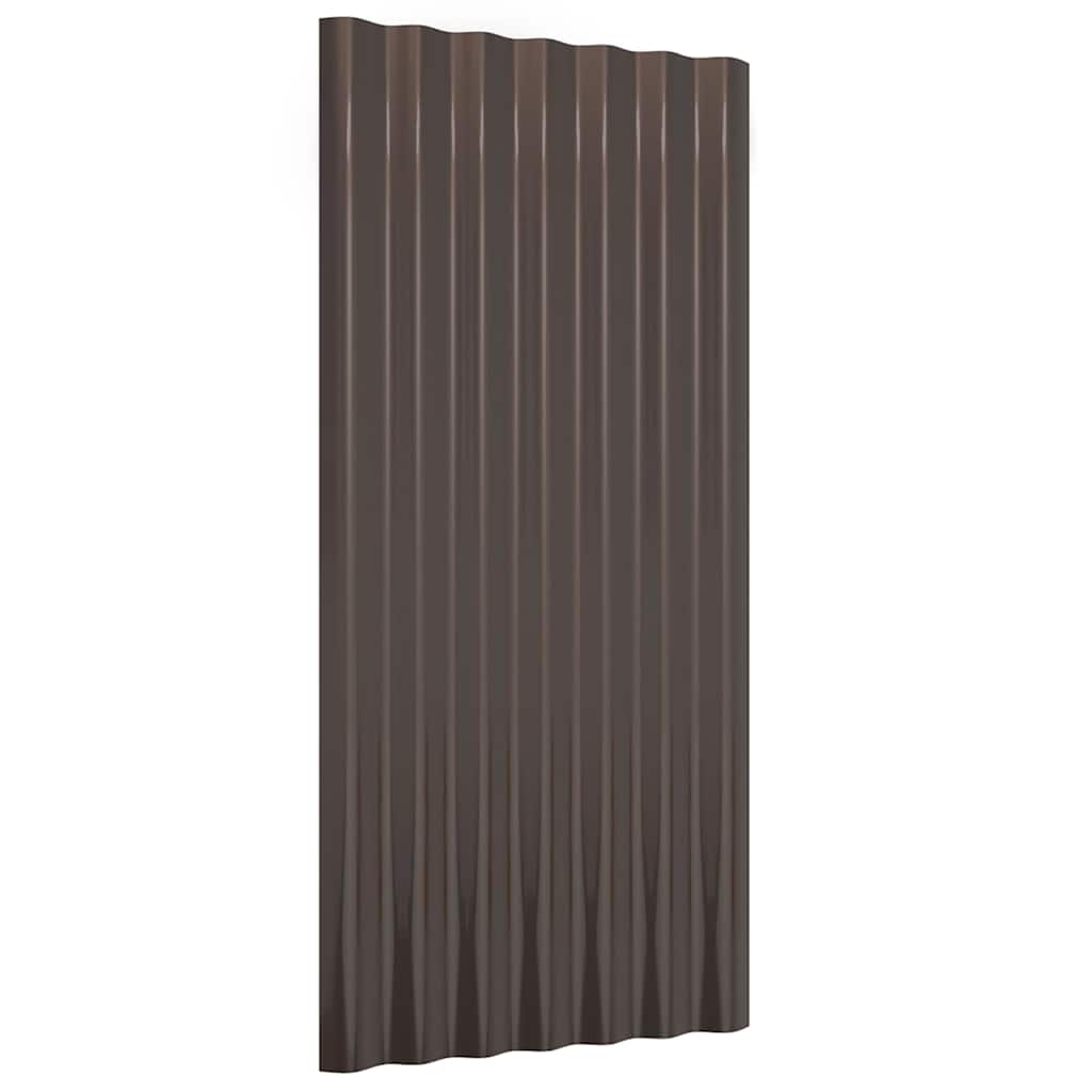Vidaxl dakpanelen 12 st 80x36 cm gegalvaniseerd staal bruin