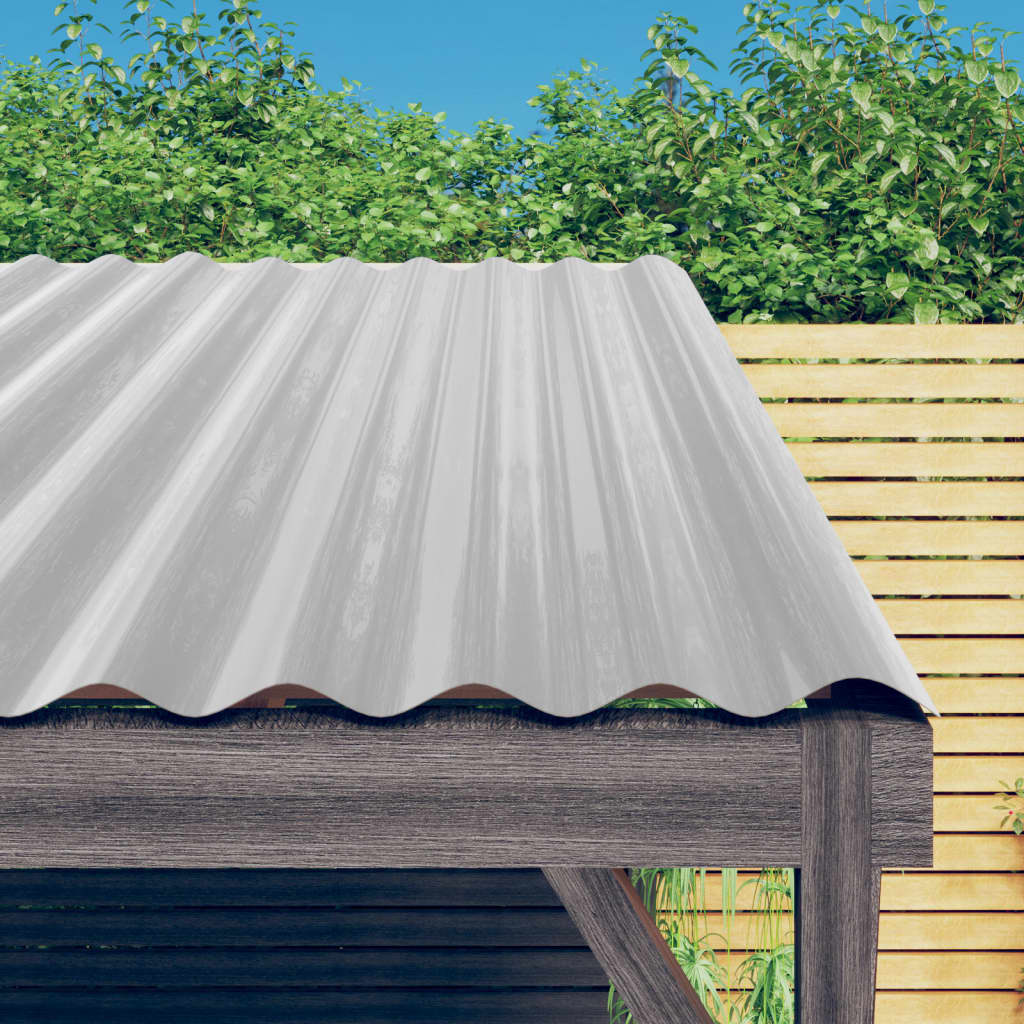 VIDAXL -Dachkollegen 12 ST 80x36 cm Pulver -Stahl Silber gefärbt