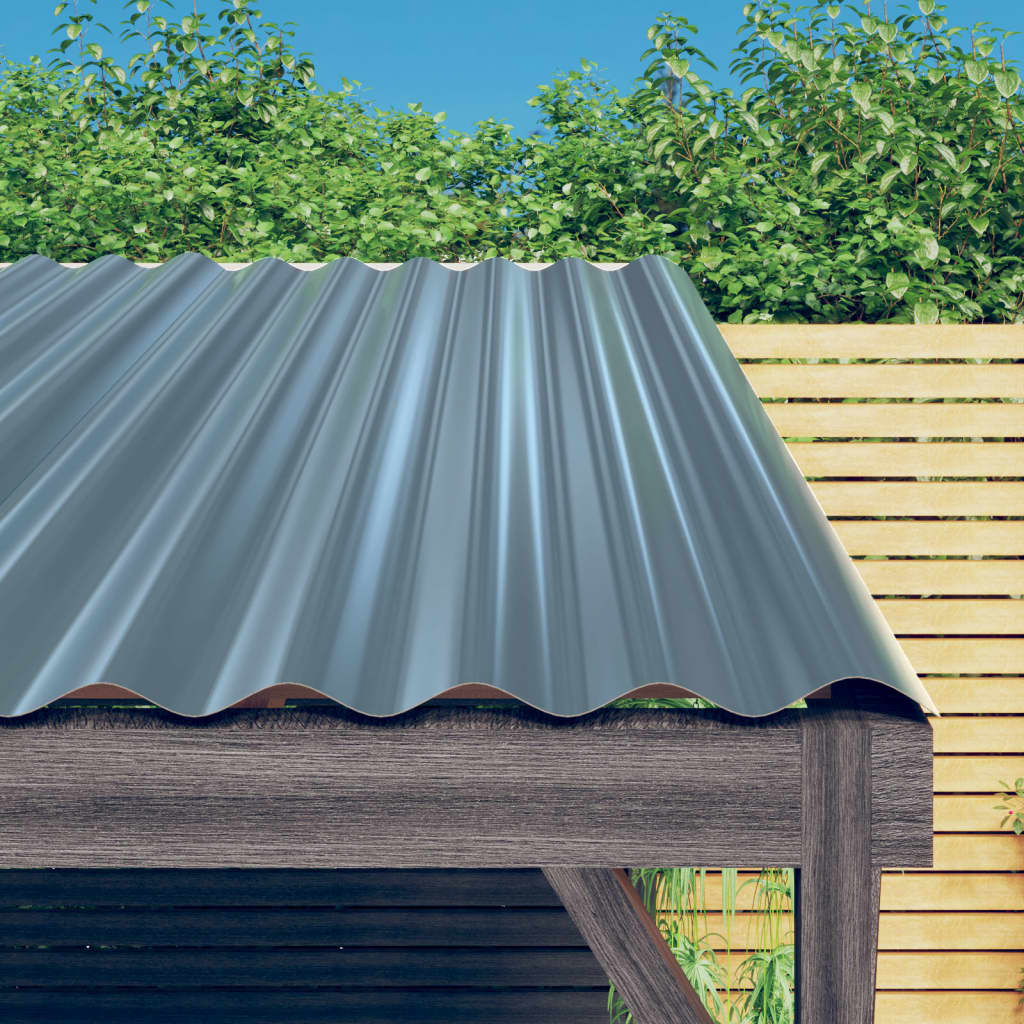 VIDAXL -Dachpaneele 12 ST 100x36 cm Pulver -Stahl grau