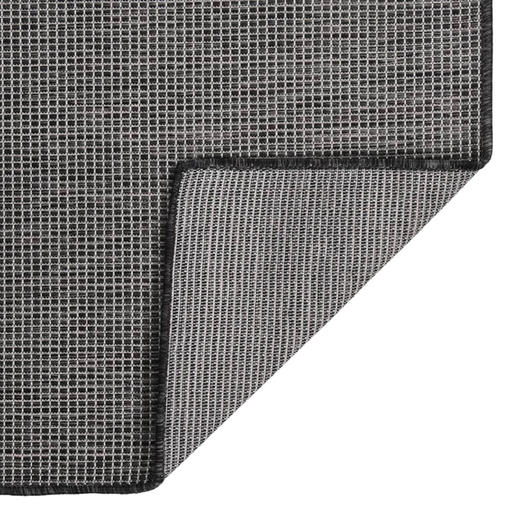 Vidaxl außerhalb des Teppichs flach gewebt 100x200 cm Grau