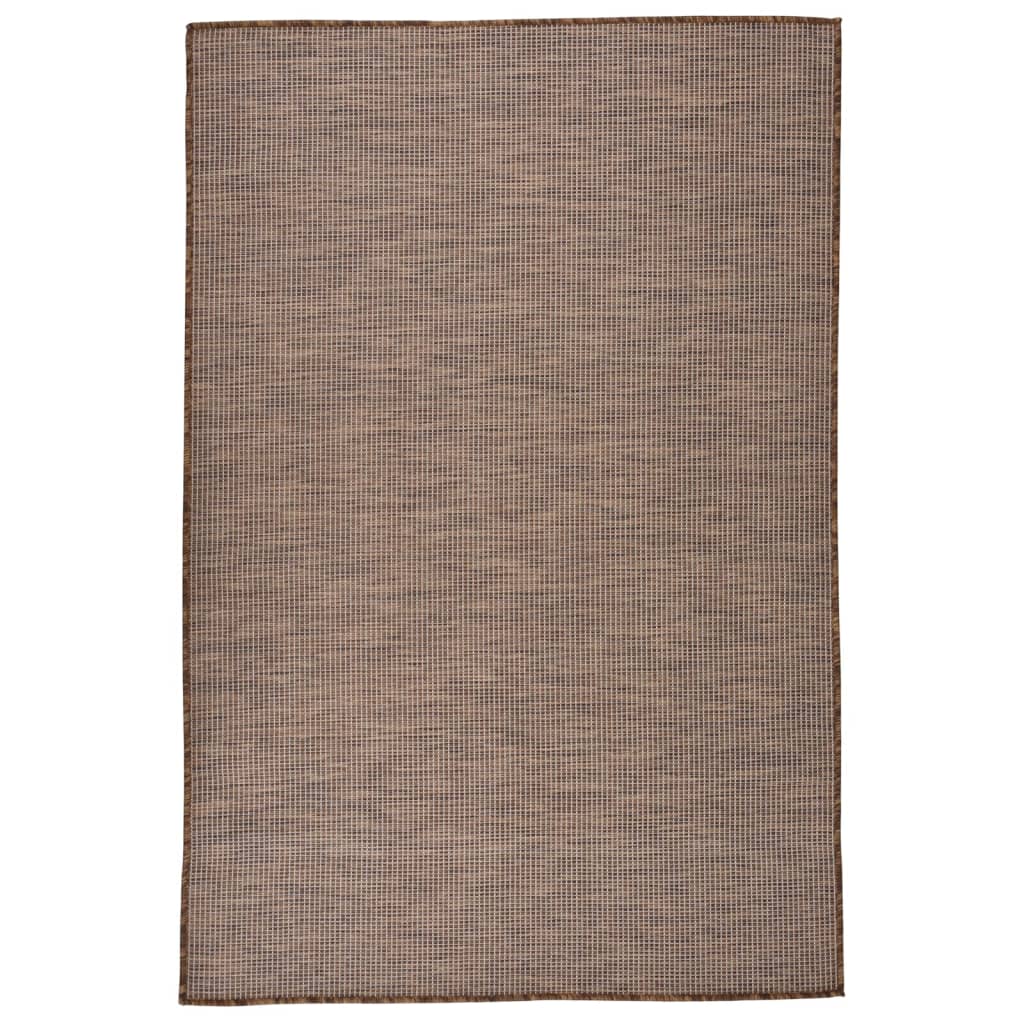 Vidaxl außerhalb des Teppichs flach gewebt 120x170 cm Braun