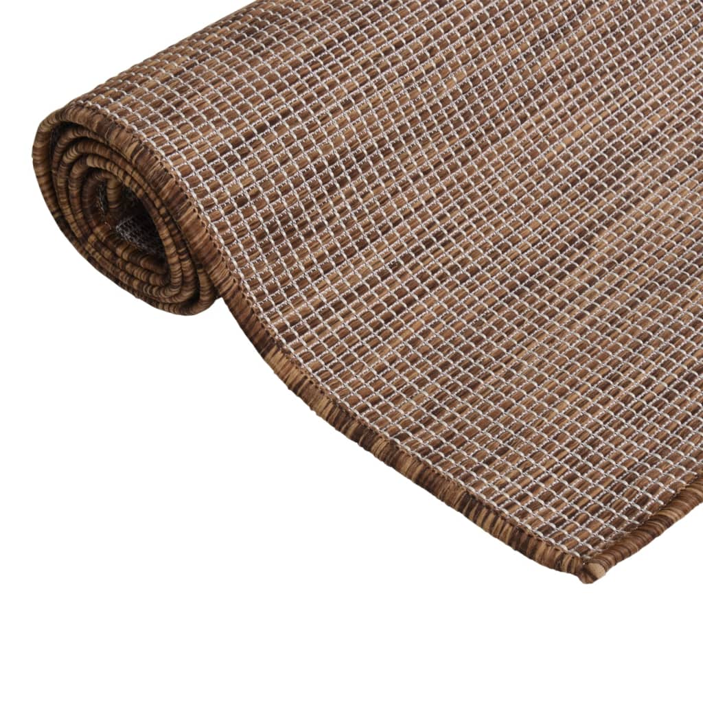 Vidaxl außerhalb des Teppichs flach gewebt 120x170 cm Braun