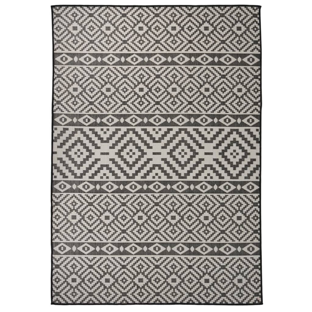 Vidaxx Outdoor-Teppich mit Flachgewebemuster 140x200 cm schwarz