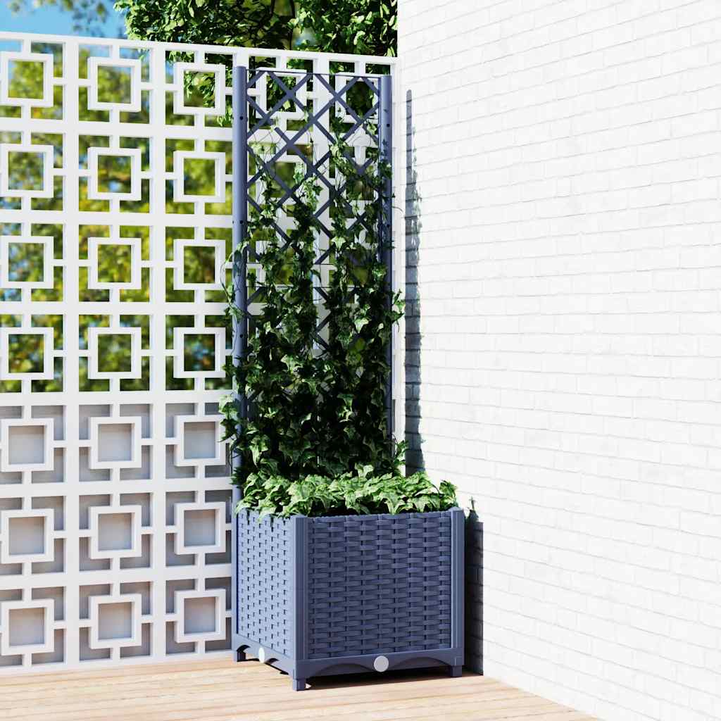 Vidaxl Plannet mit Trellis Blue Grey 40x40x136 cm pp