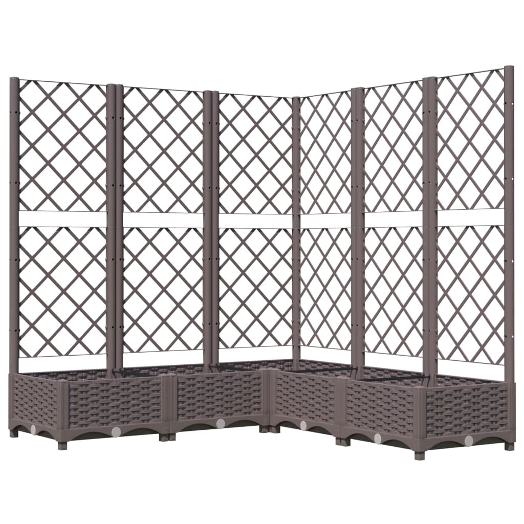 VIDAXL -Pflanzer mit Slatarbeit 120x120x121,5 cm Polypropenbraun