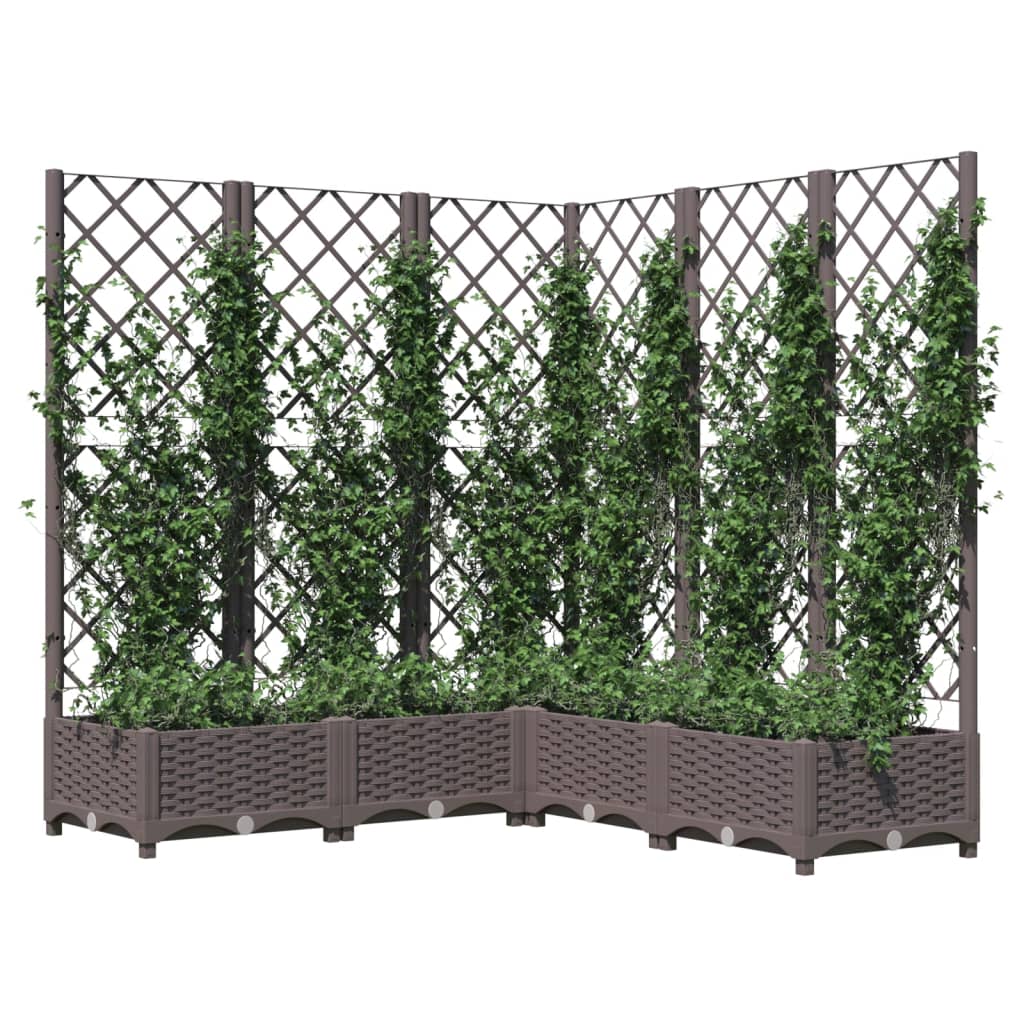 VIDAXL -Pflanzer mit Slatarbeit 120x120x121,5 cm Polypropenbraun