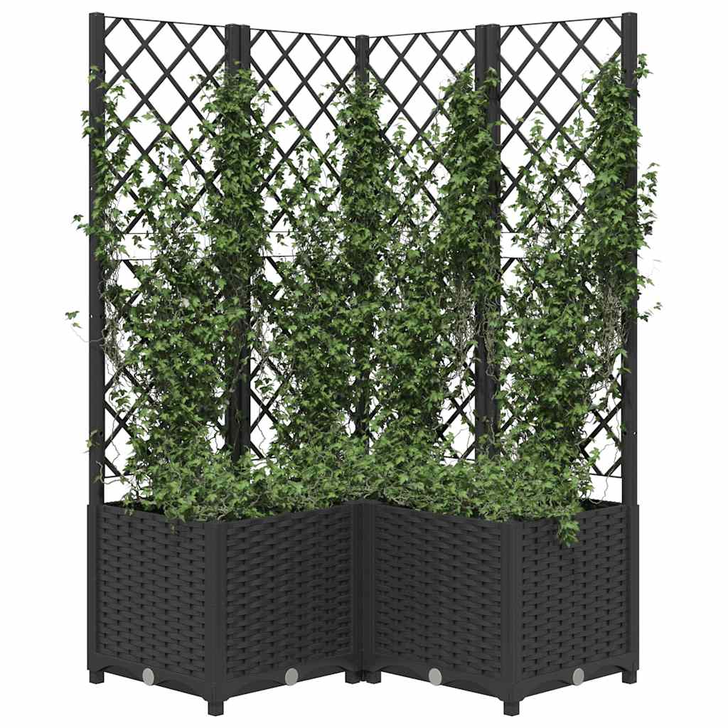 VIDAXL -Planungsbox mit SLAT 80x80x136 cm Polypropen Schwarz