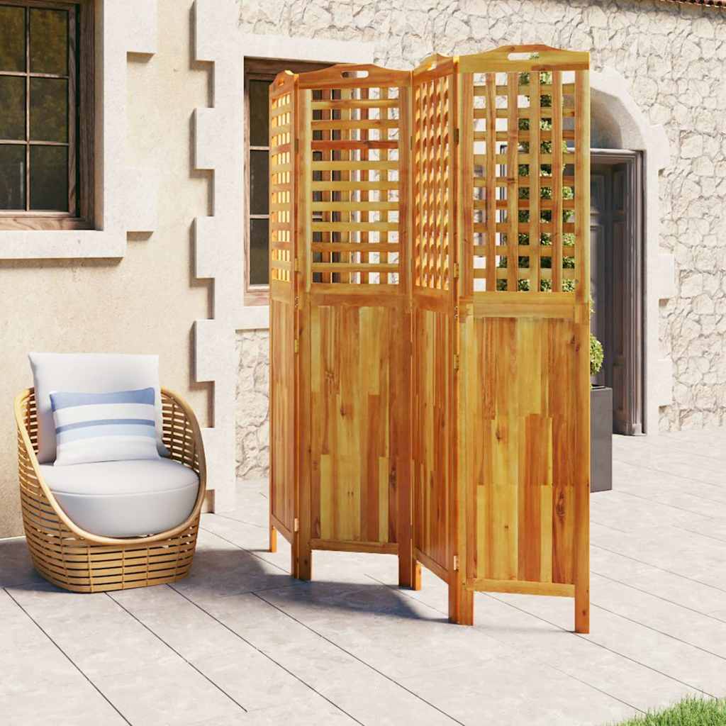 Vidaxl kamerscherm met 4 panelen 162x2x180 cm massief acaciahout