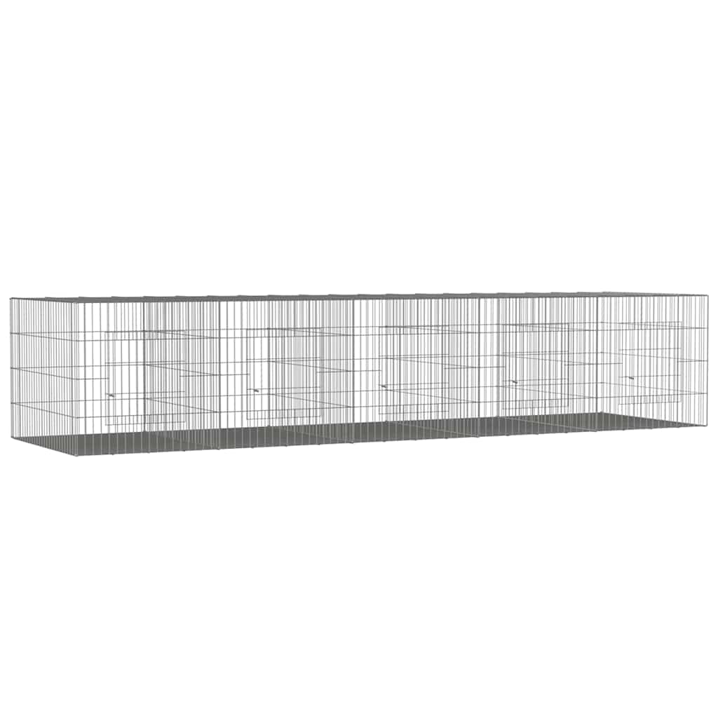 Vidaxxl Kaninchenkäfig mit 5 Paneelen 273 x 79 x 54 cm, verzinktes Eisen