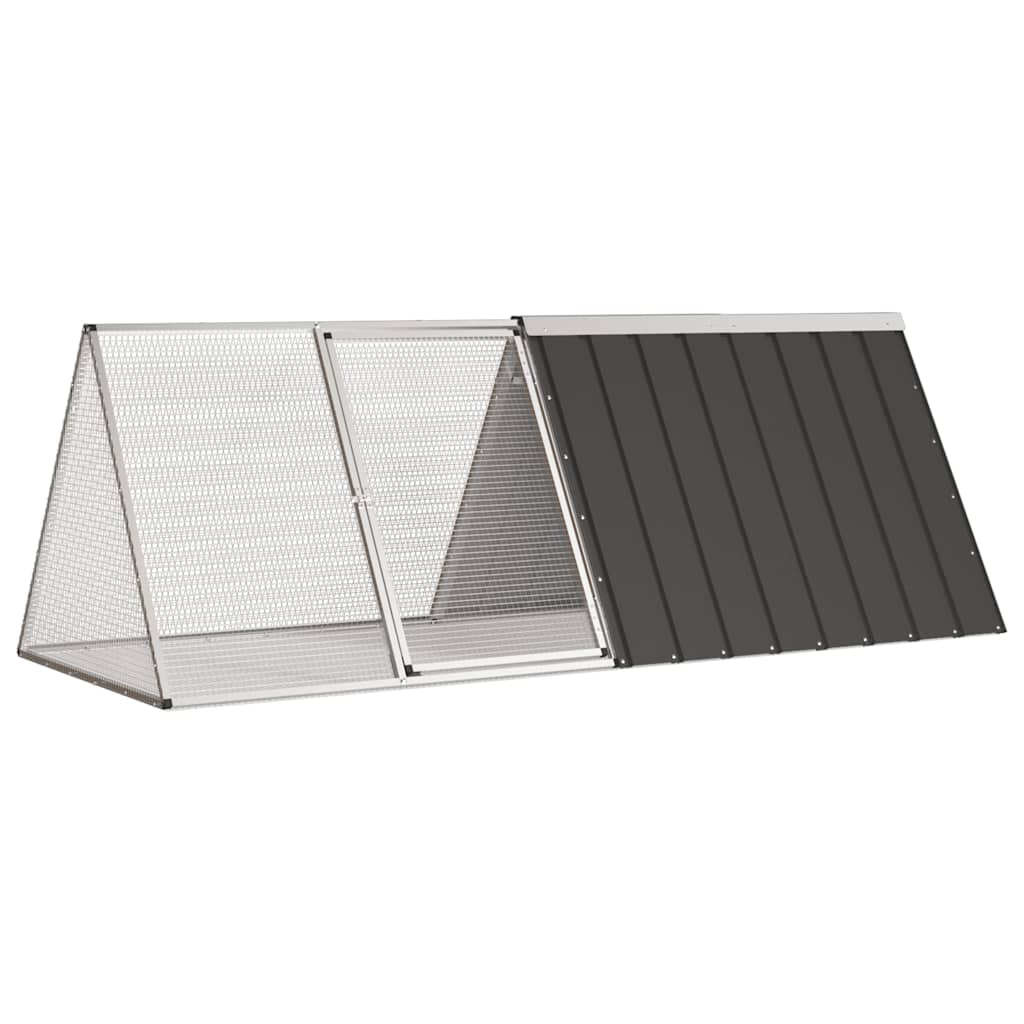 VidaXL Kaninchenstall 201,5 x 80,5 x 71 cm, verzinkter Stahl, Anthrazit