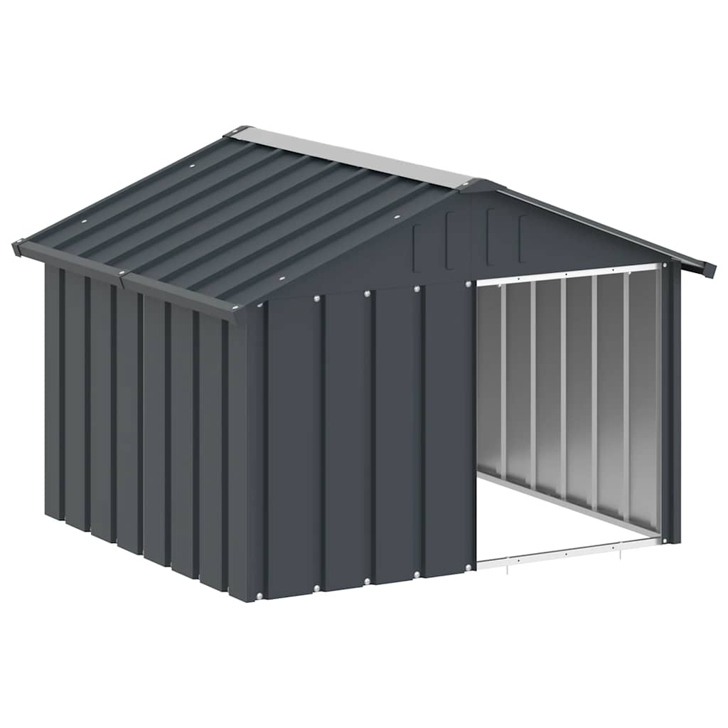 Vidaxl Hund Loft 116.5x103x81.5 cm verzinkte Stahl -Anthrazitfarbe