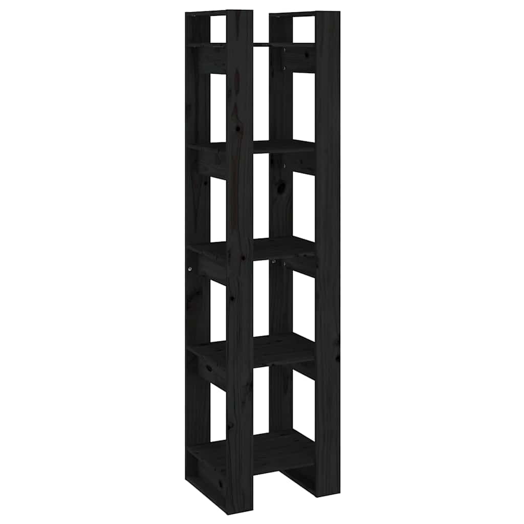 Vidaxl boekenkast kamerscherm 41x35x160 cm massief grenenhout zwart