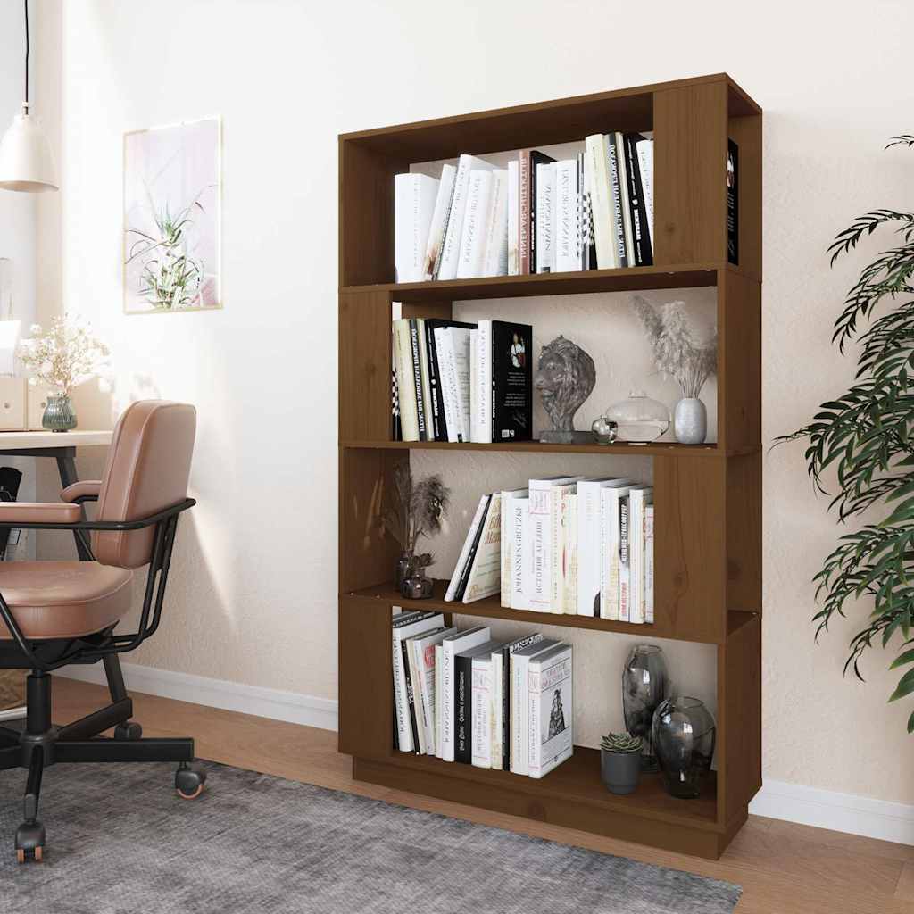 Vidaxl boekenkast kamerscherm 80x25x132 cm massief hout honingbruin