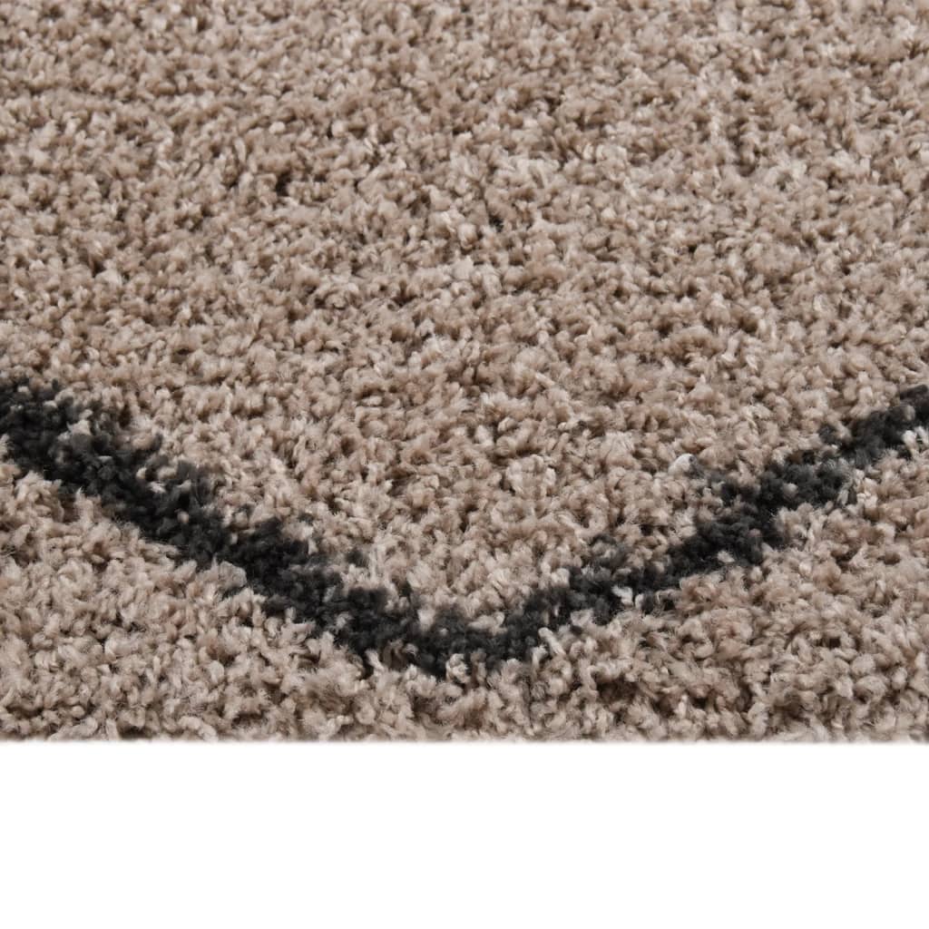 Vidaxl Teppich Shaggy High Stapel 160 x 230 cm Beige und Anthrazitfarbe