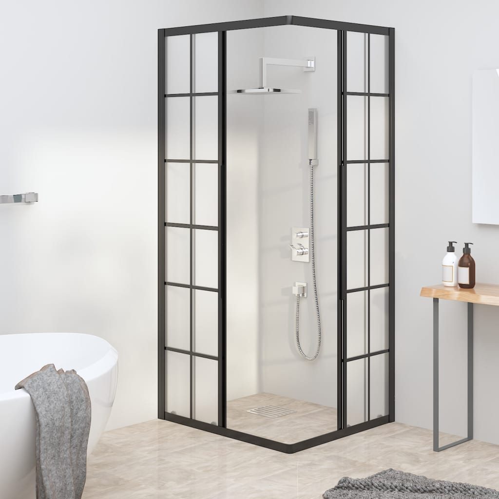 Vidaxl Duschkabine 90x70x180 cm mattes ESG Schwarz
