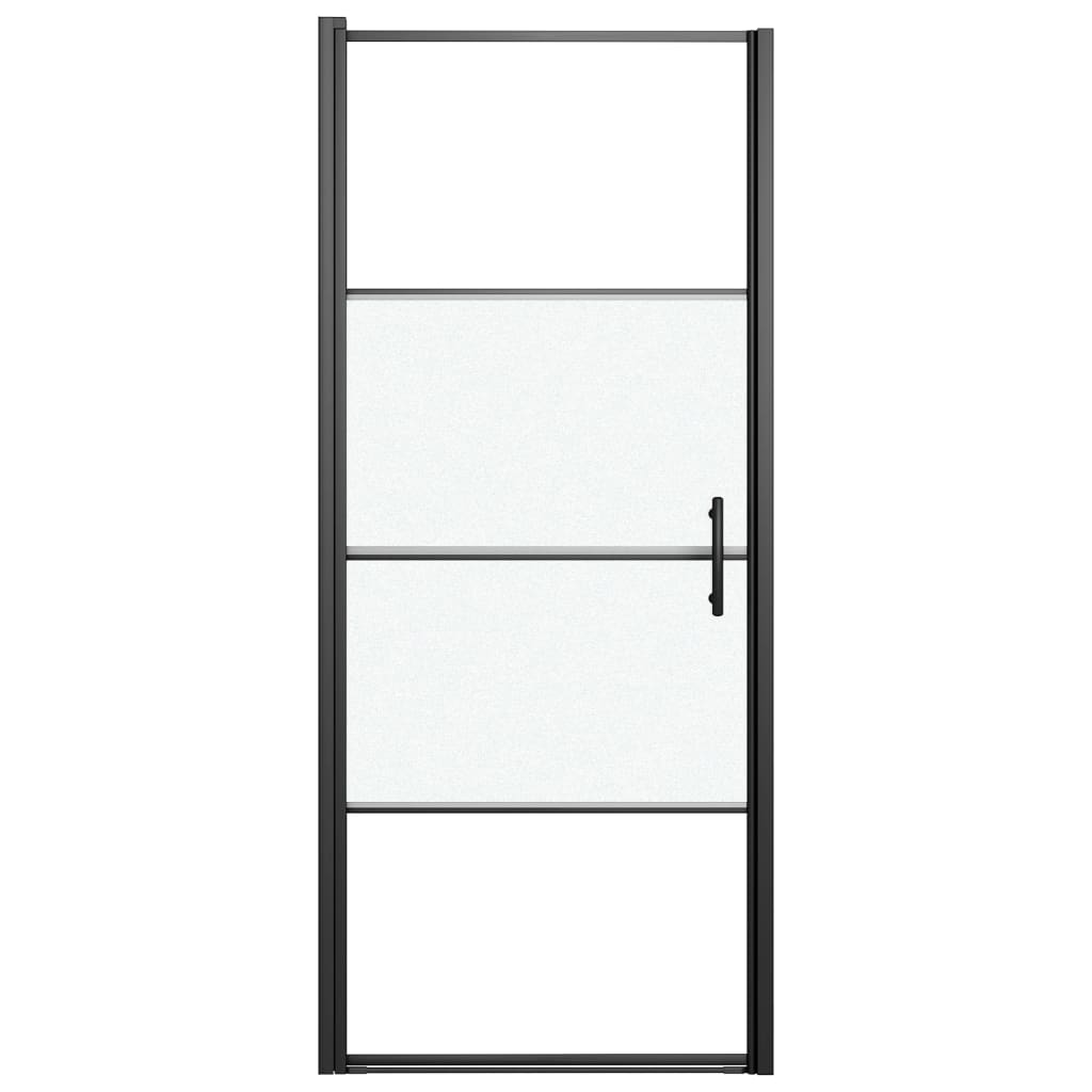 VIDAXL Duschtür Halb -mat 91x195 cm gehärtetes Glas schwarz