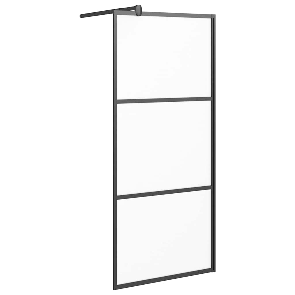 Vidaxx begehbare Duschabtrennung 80x195 cm ESG-Glas schwarz matt