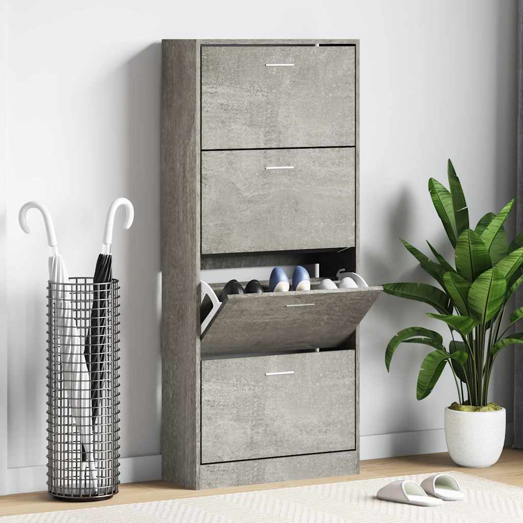 Vidaxx Schuhschrank 63x24x147 cm Holzwerkstoff betongrau