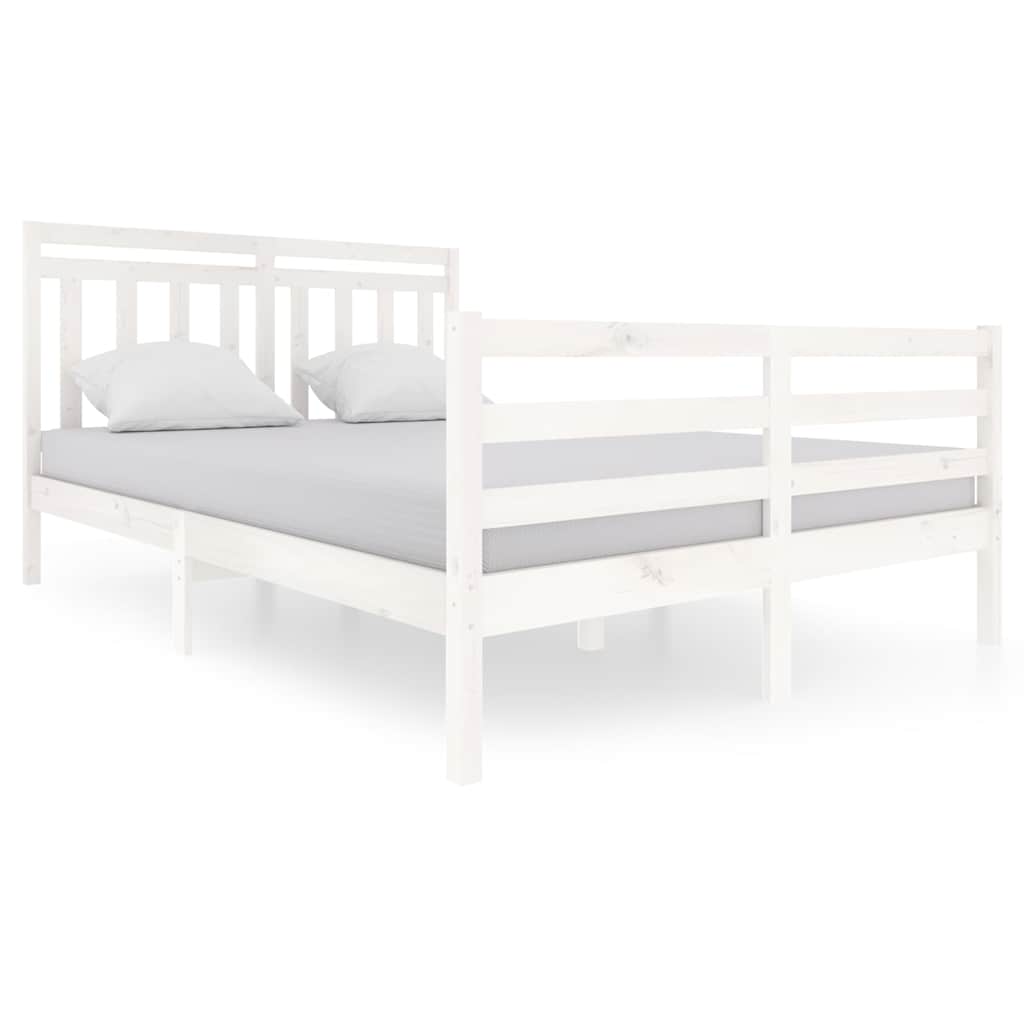 Vidaxl bedframe massief hout wit 140x200 cm