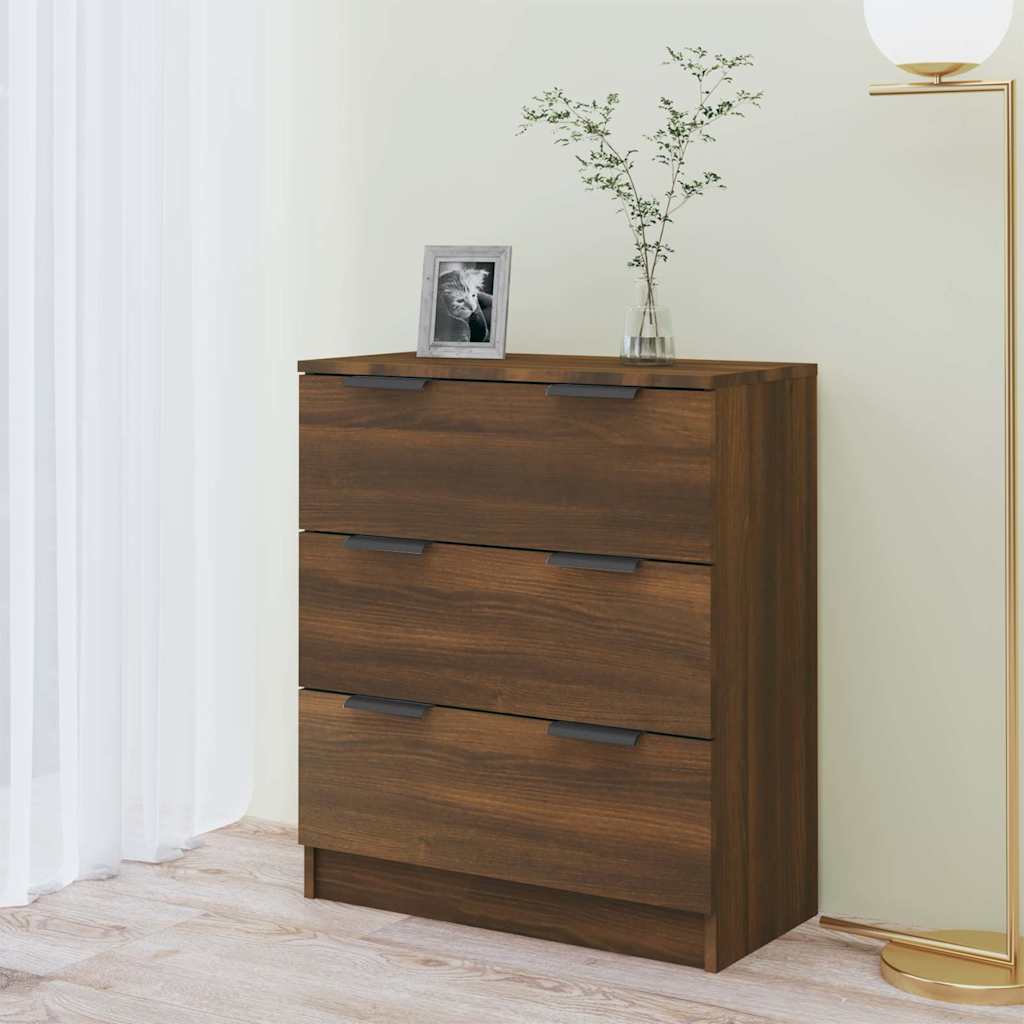 Vidaxl dressoir 60x30x70 cm bewerkt hout bruin eikenkleur