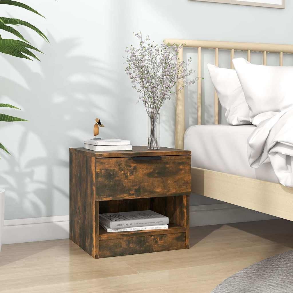 Vidaxl nachtkastje bewerkt hout gerookt eikenkleurig