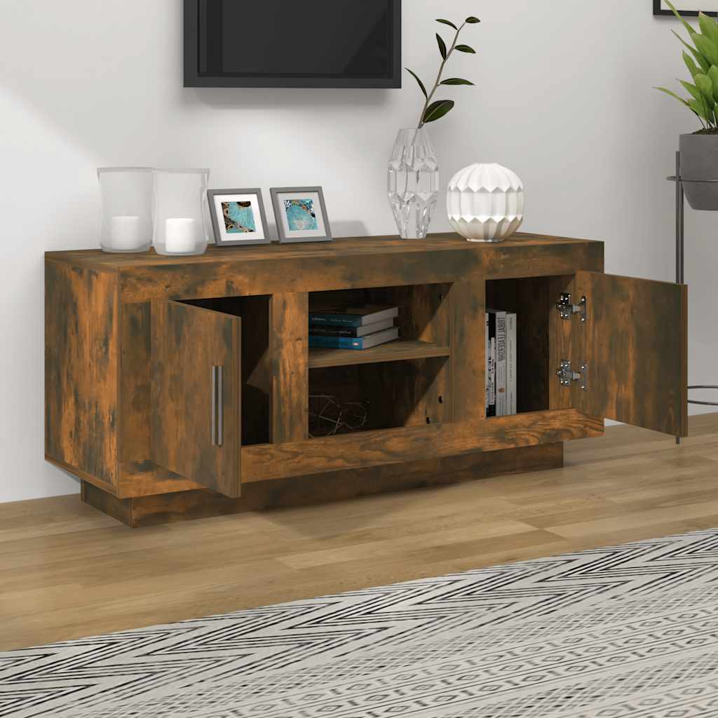 Vidaxl tv-meubel 102x35x45 cm bewerkt hout gerookt eikenkleurig