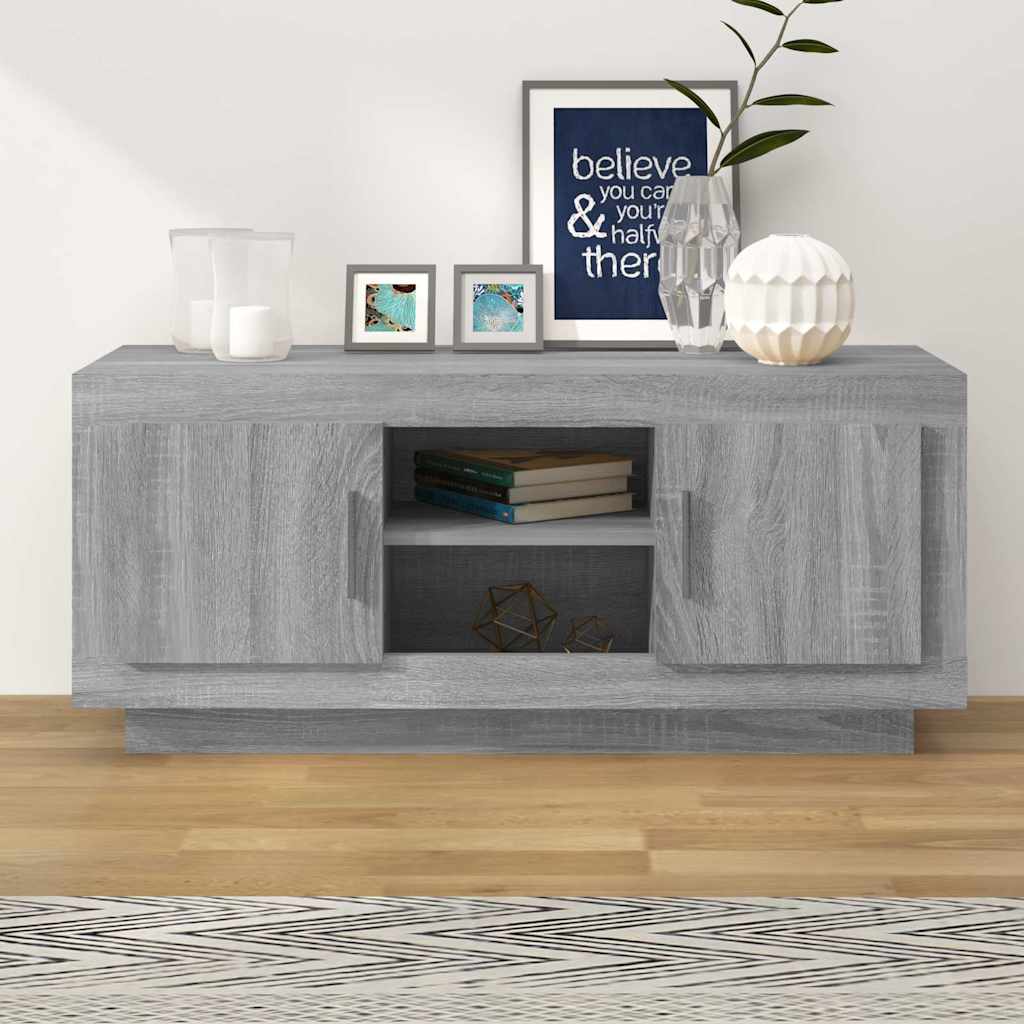 Vidaxl tv-meubel 102x35x45 cm bewerkt hout grijs sonoma eikenkleurig