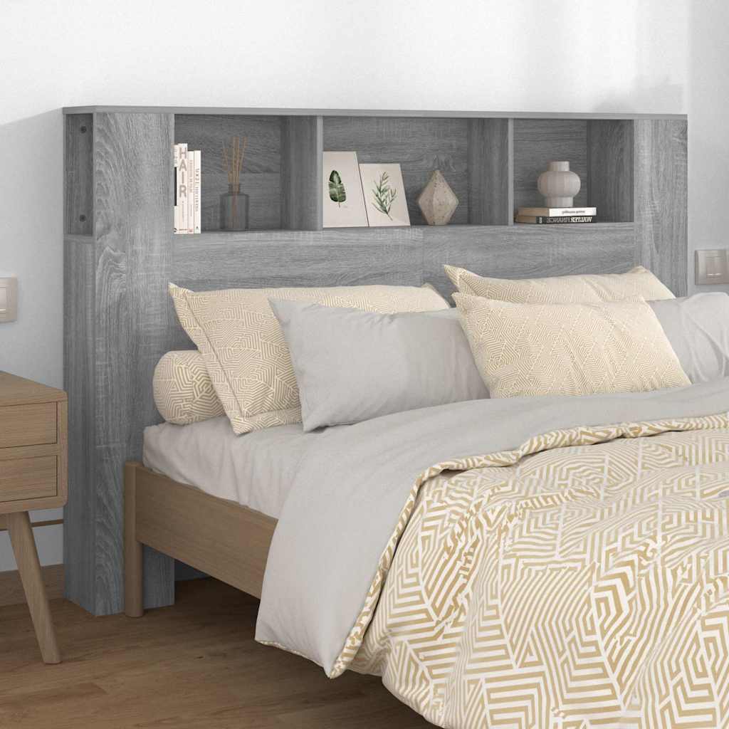 Vidaxl hoofdbordkast 160x18,5x104,5 cm grijs sonoma eikenkleurig