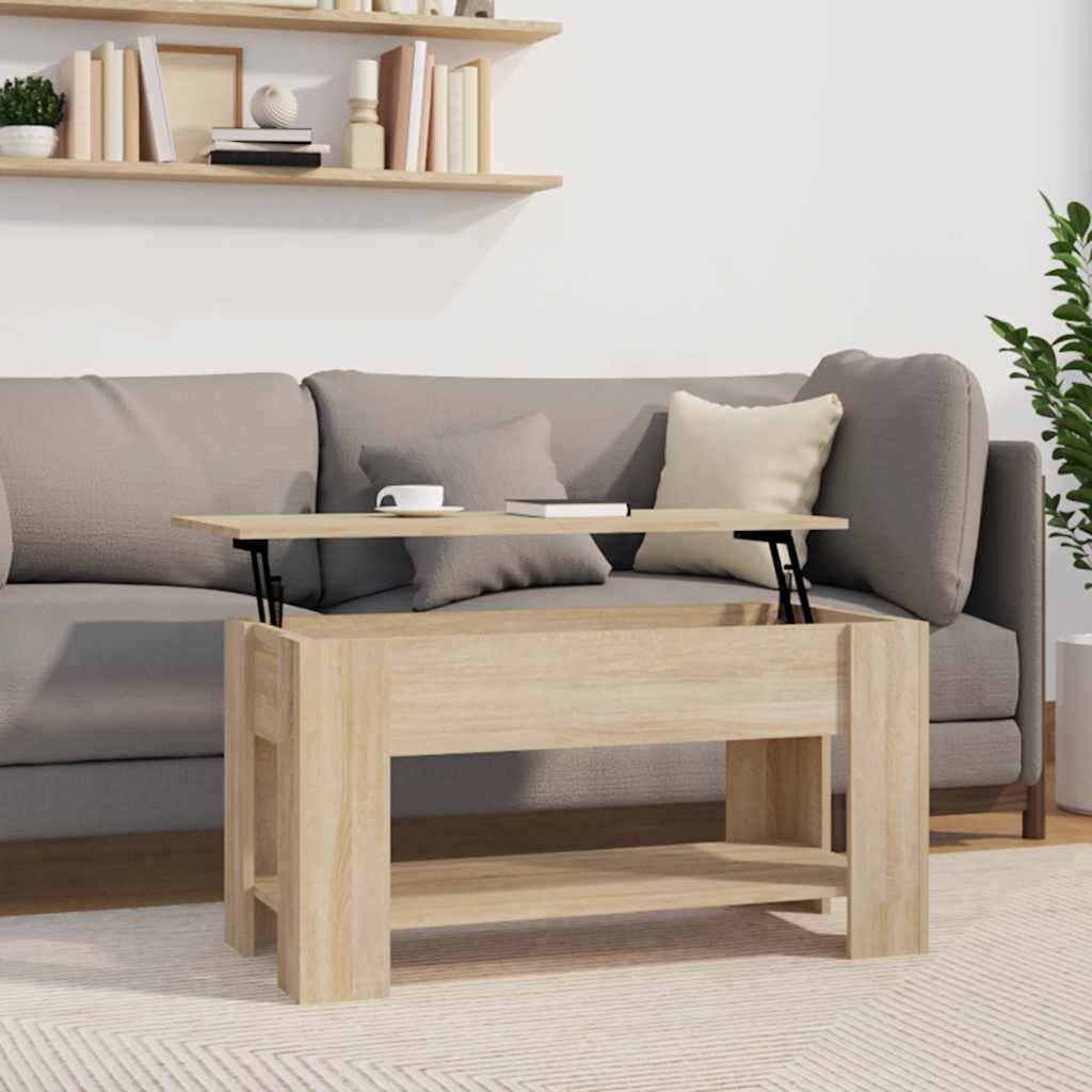 Vidaxl salontafel 101x49x52 cm bewerkt hout sonoma eikenkleurig